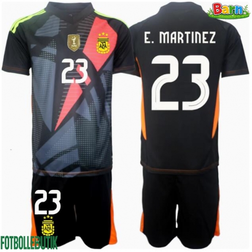 Argentina Emiliano Martinez #23 Målvakt Hemmaställ Barn Copa America 2024 Kortärmad (+ Korta byxor)